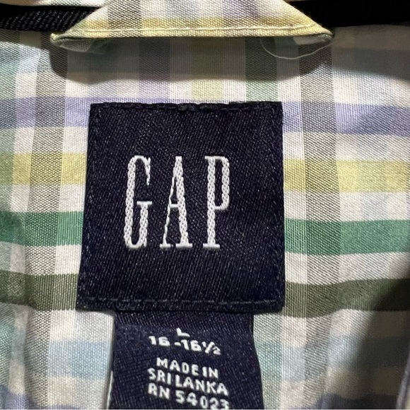 Gap mens large 16-16 1/2 cotton plaid button down shirt. - Picture 3 of 4